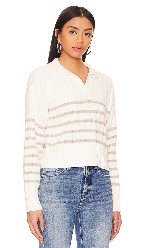 PISTOLA Arlo Polo Sweater in Ivory. Size S, XS. Product Image