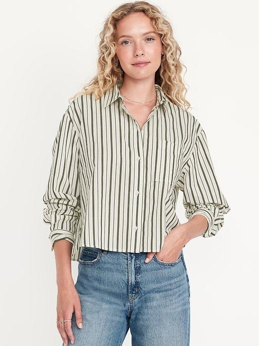 Button-Down Crop Shirt Product Image