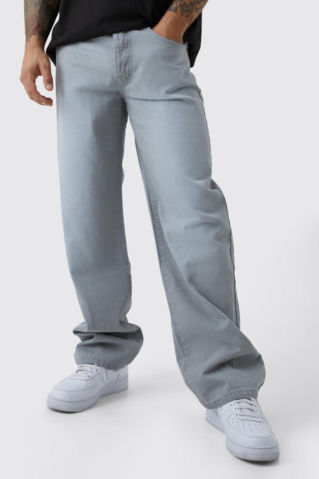 Mens Grey Baggy Rigid Jean, Grey Product Image