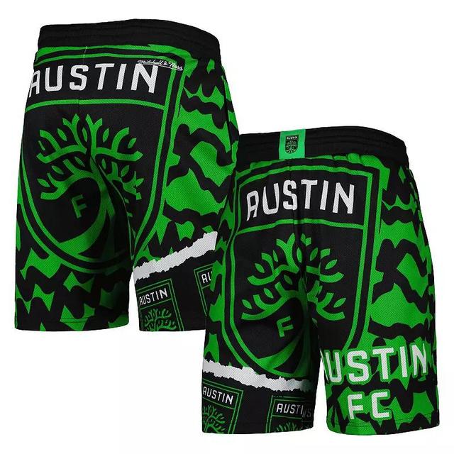 Mens Mitchell & Ness Black/Green Austin FC Jumbotron 2.0 Sublimated Shorts Product Image