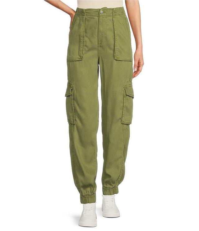 Le' AL.X Woven High Rise Cargo Flap Pocket Ankle Joggers Product Image