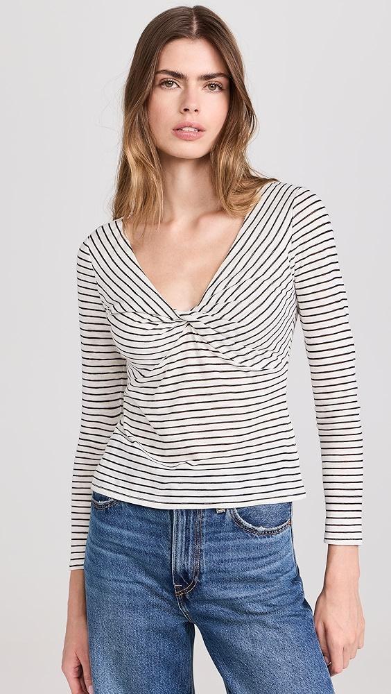 Joe's Jeans The Ava Stripe Twist V Neck Top | Shopbop Product Image