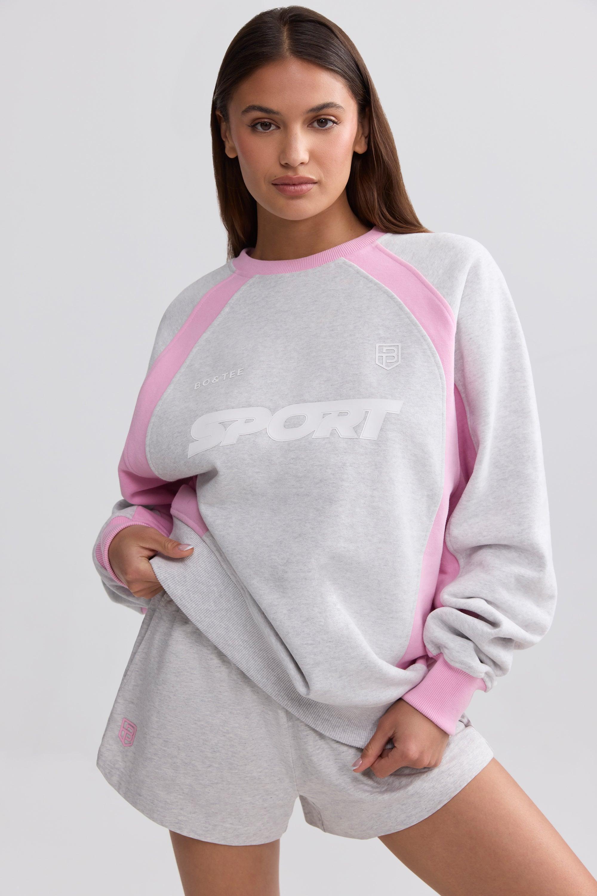 Oversized Colourblock Sweatshirt in Grey Marl Product Image