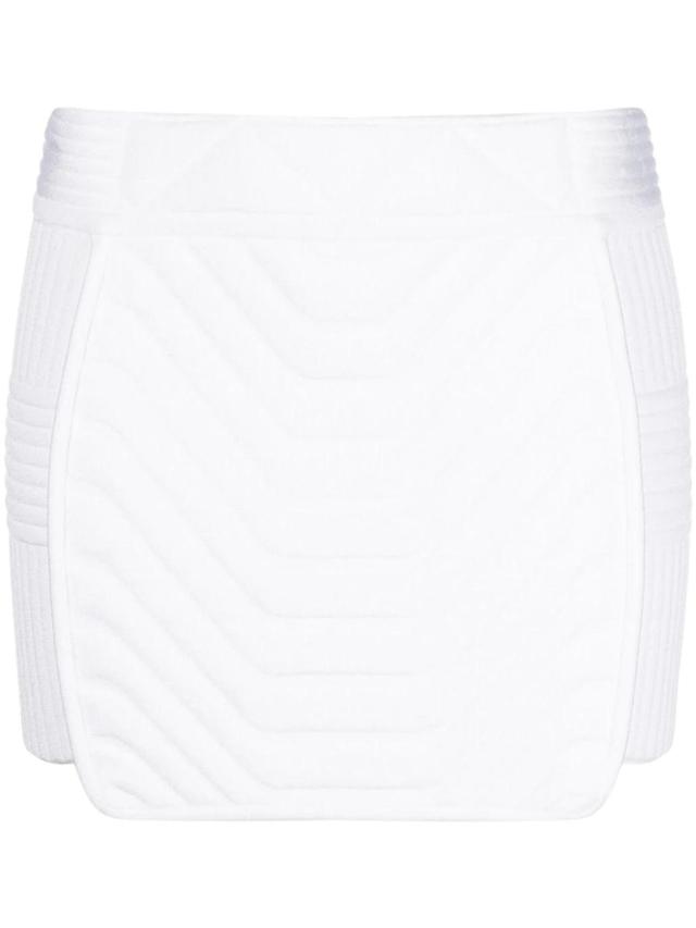 White Padded Panel Mini Skirt Product Image