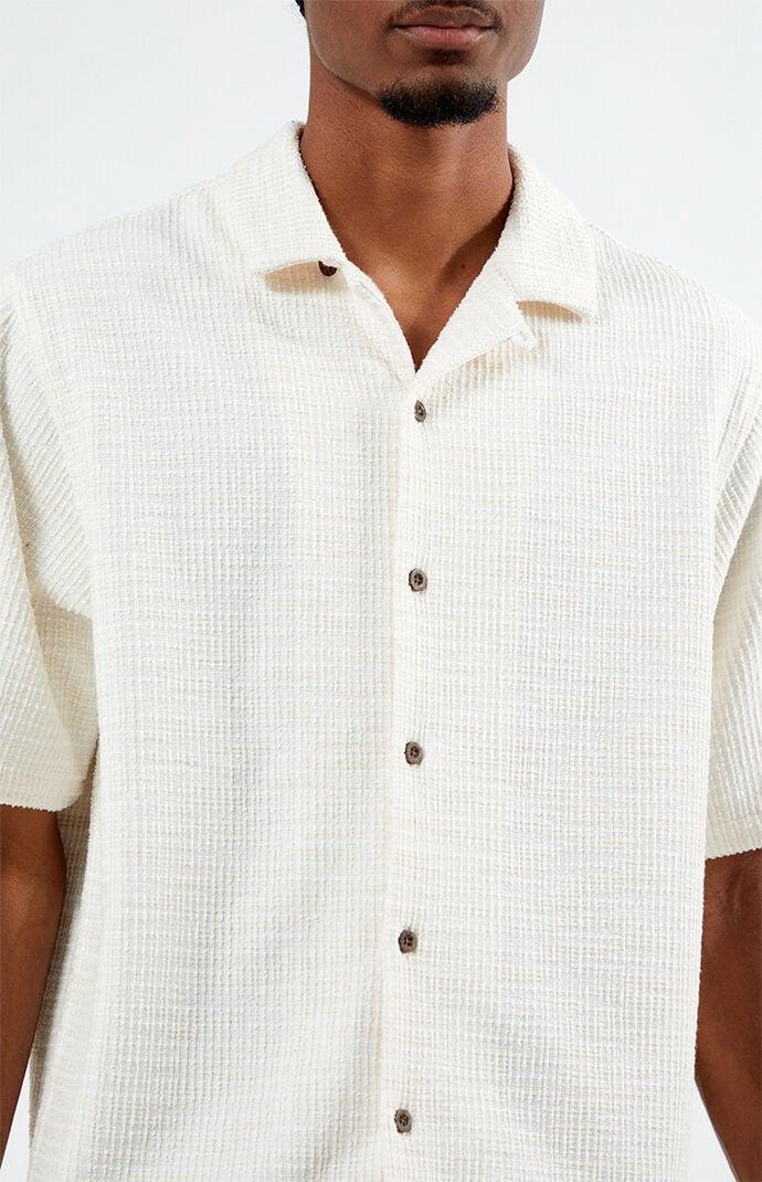 Men's Textured Oversized Camp Shirt - Product Image