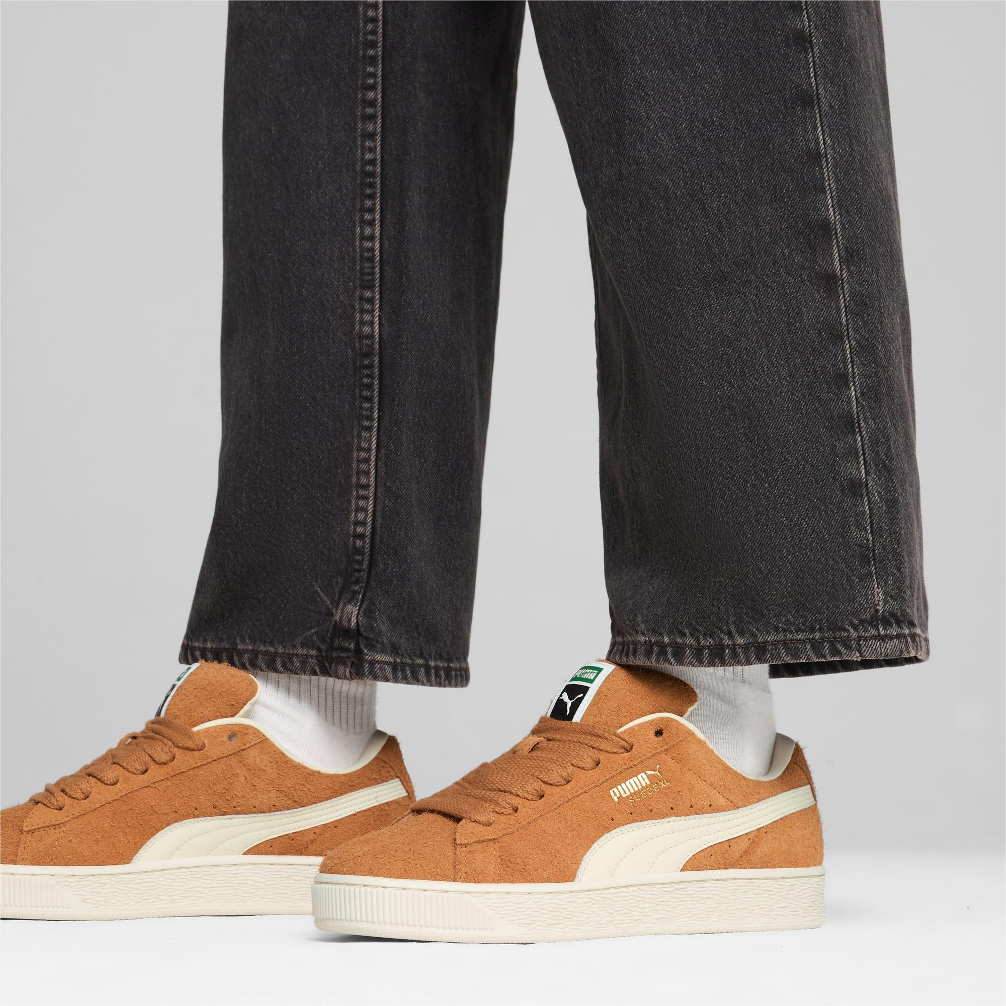 PUMA Suede XL Hairy Men's Sneakers in Caramel Latte/Frosted Ivory Product Image