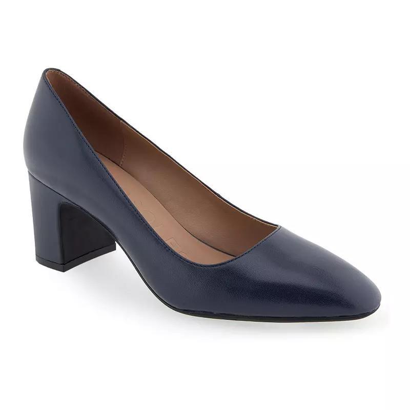 Aerosoles Minetta Womens Leather Dress Pumps Blue Product Image