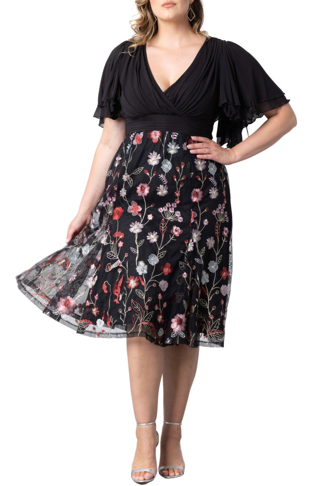 Lillian Embroidered Cocktail Dress - Plus Product Image