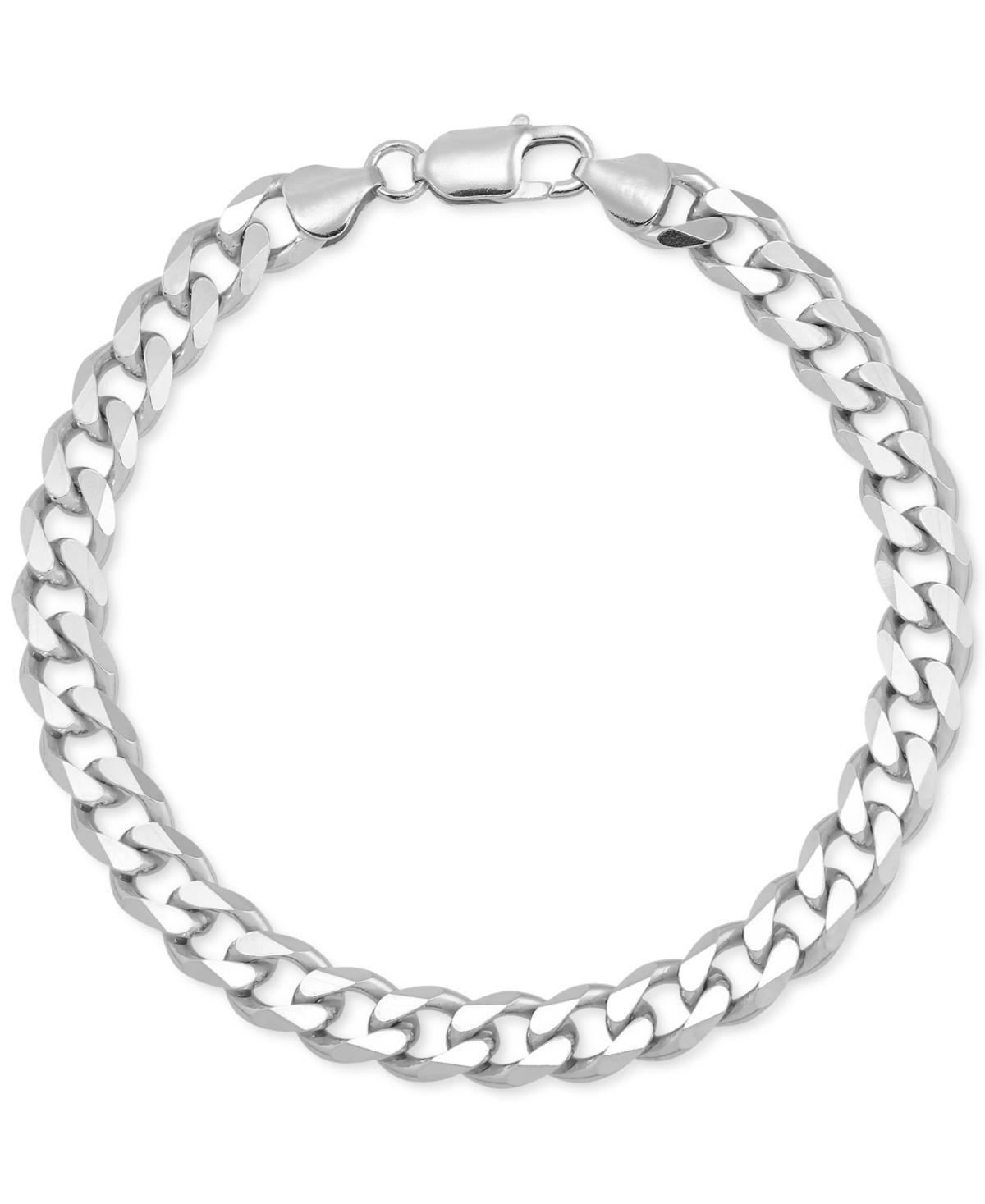 Mens Curb Chain Bracelet Sterling Silver Product Image