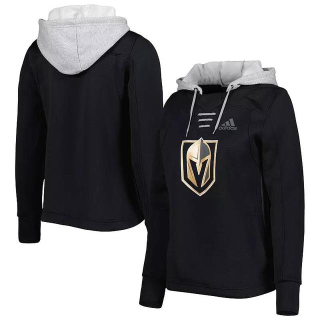 Womens adidas Black Vegas Golden Knights Skate Lace Primeblue Team Pullover Hoodie Product Image