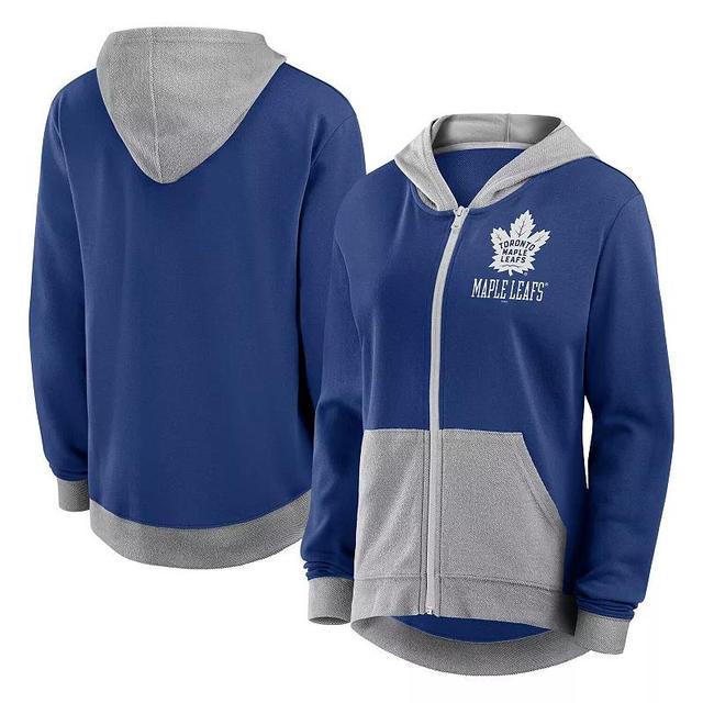 Womens Blue Toronto Maple Leafs Hit It French Terry Full-Zip Hoodie Product Image