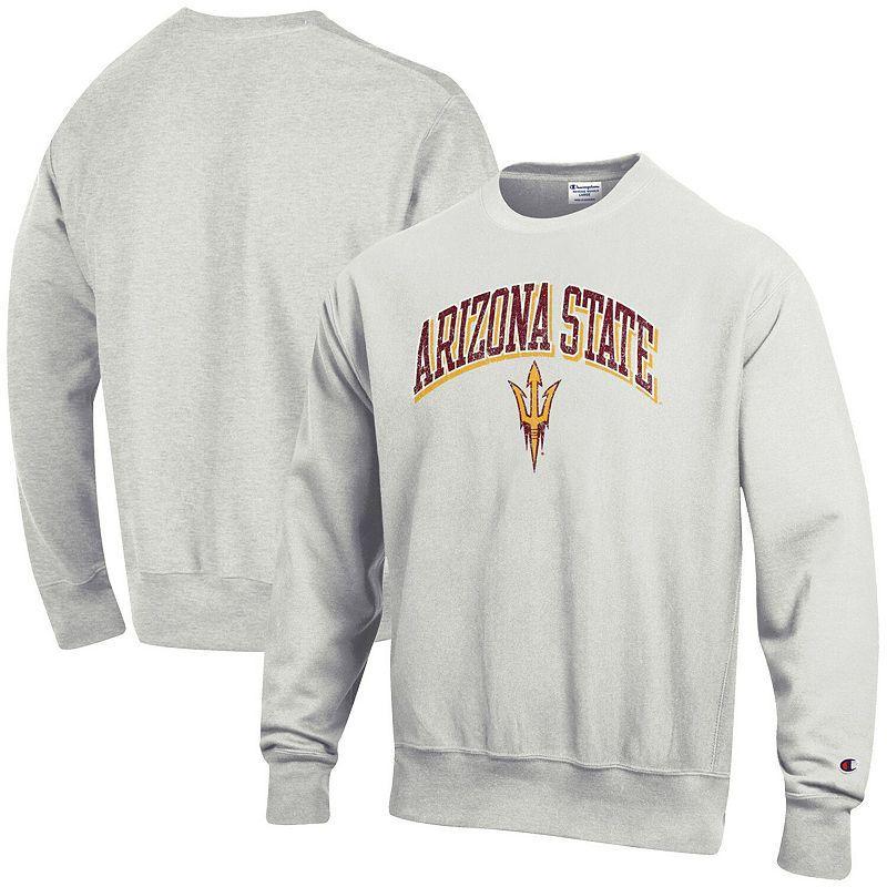 Mens Champion Gray Arizona State Sun Devils Arch Over Logo Reverse Weave Pullover Sweatshirt ASU Grey Product Image