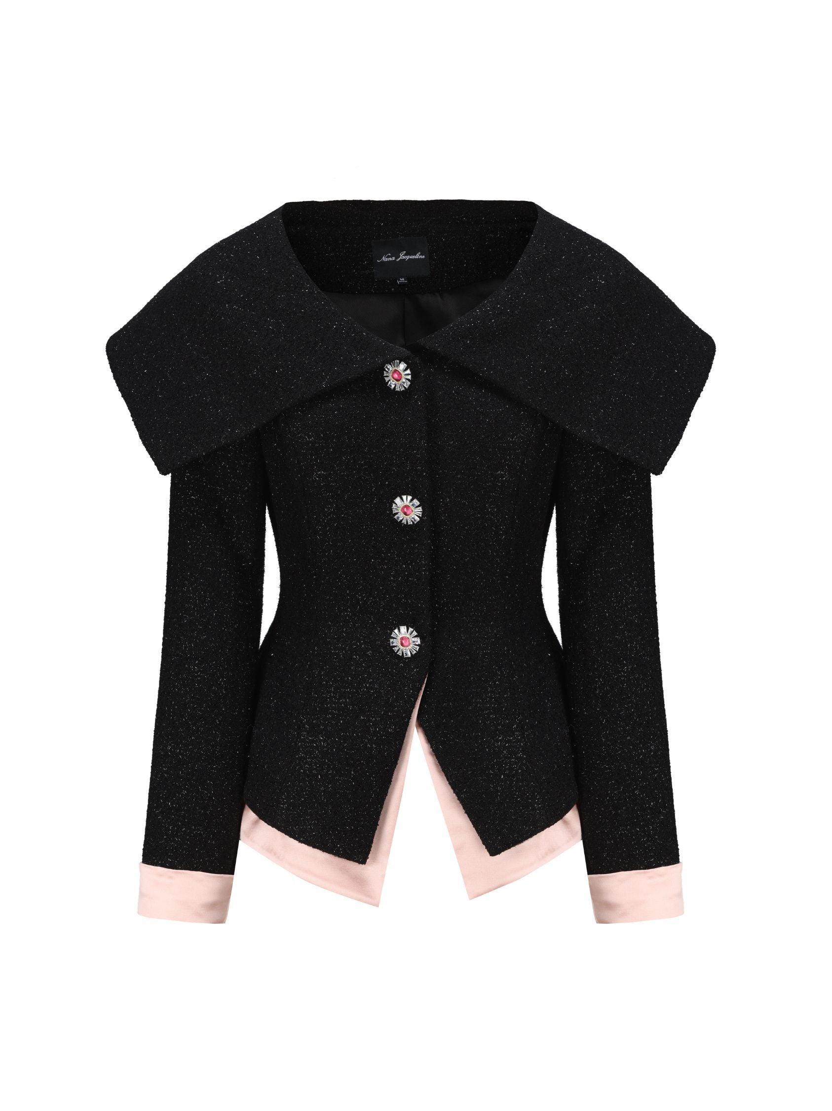 Nadia Lapel Jacket (Black) (Final Sale) Product Image