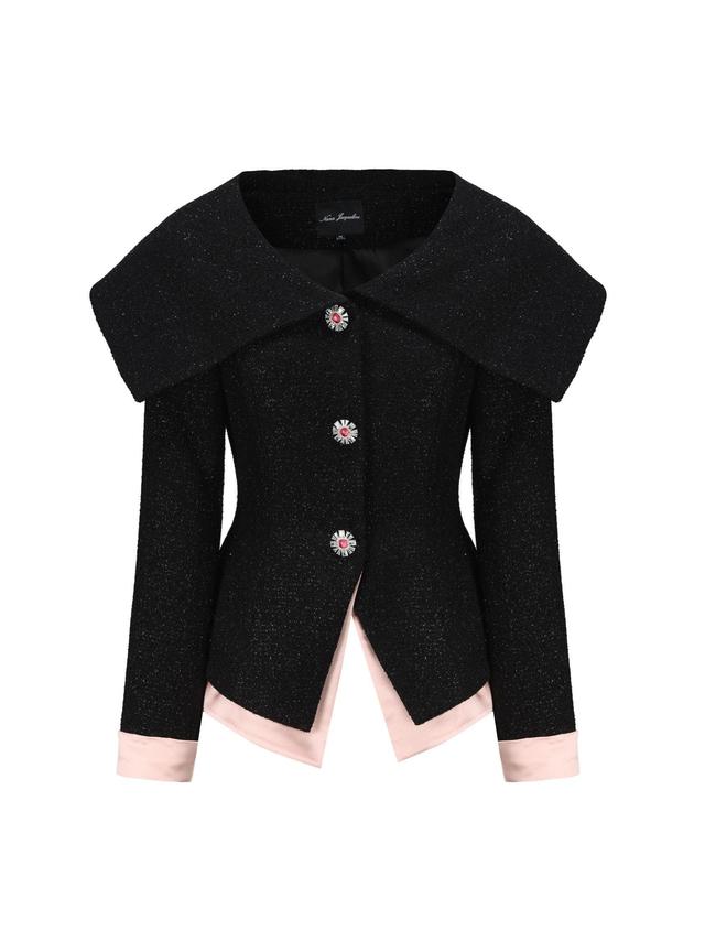 Nadia Lapel Jacket (Black) (Final Sale) Product Image