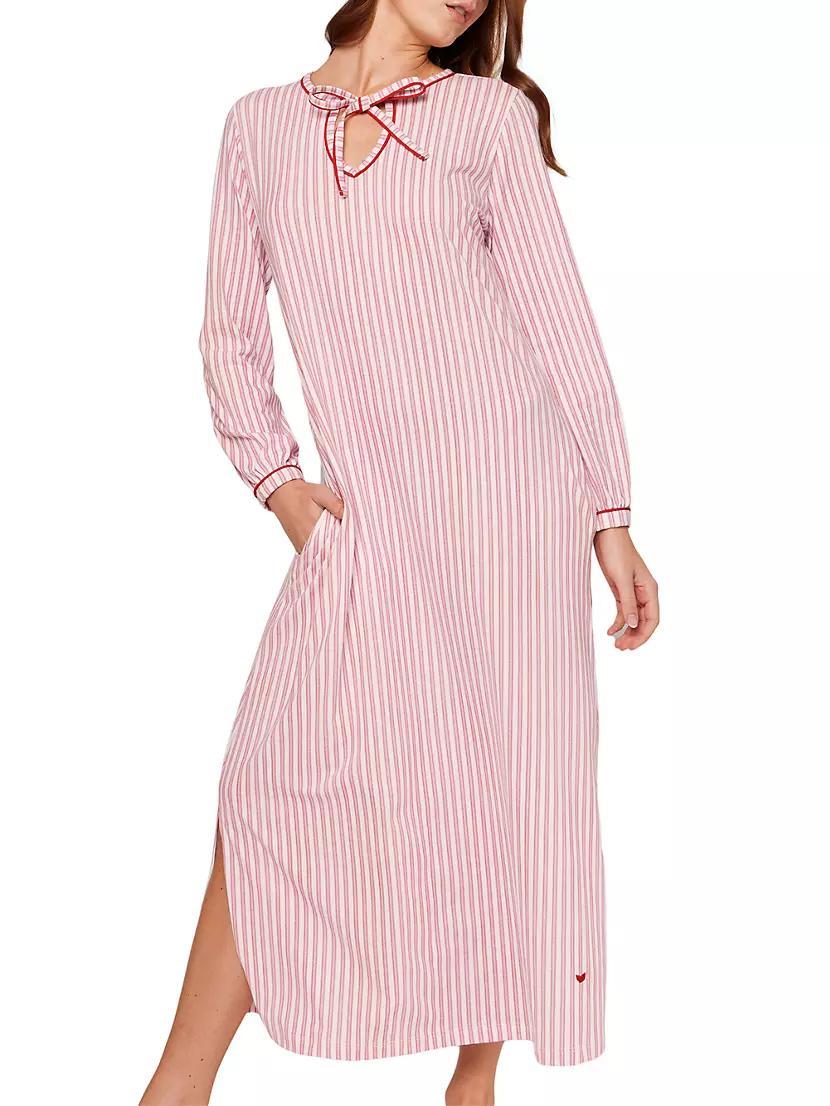 Harlow Striped Cotton Nightgown Product Image