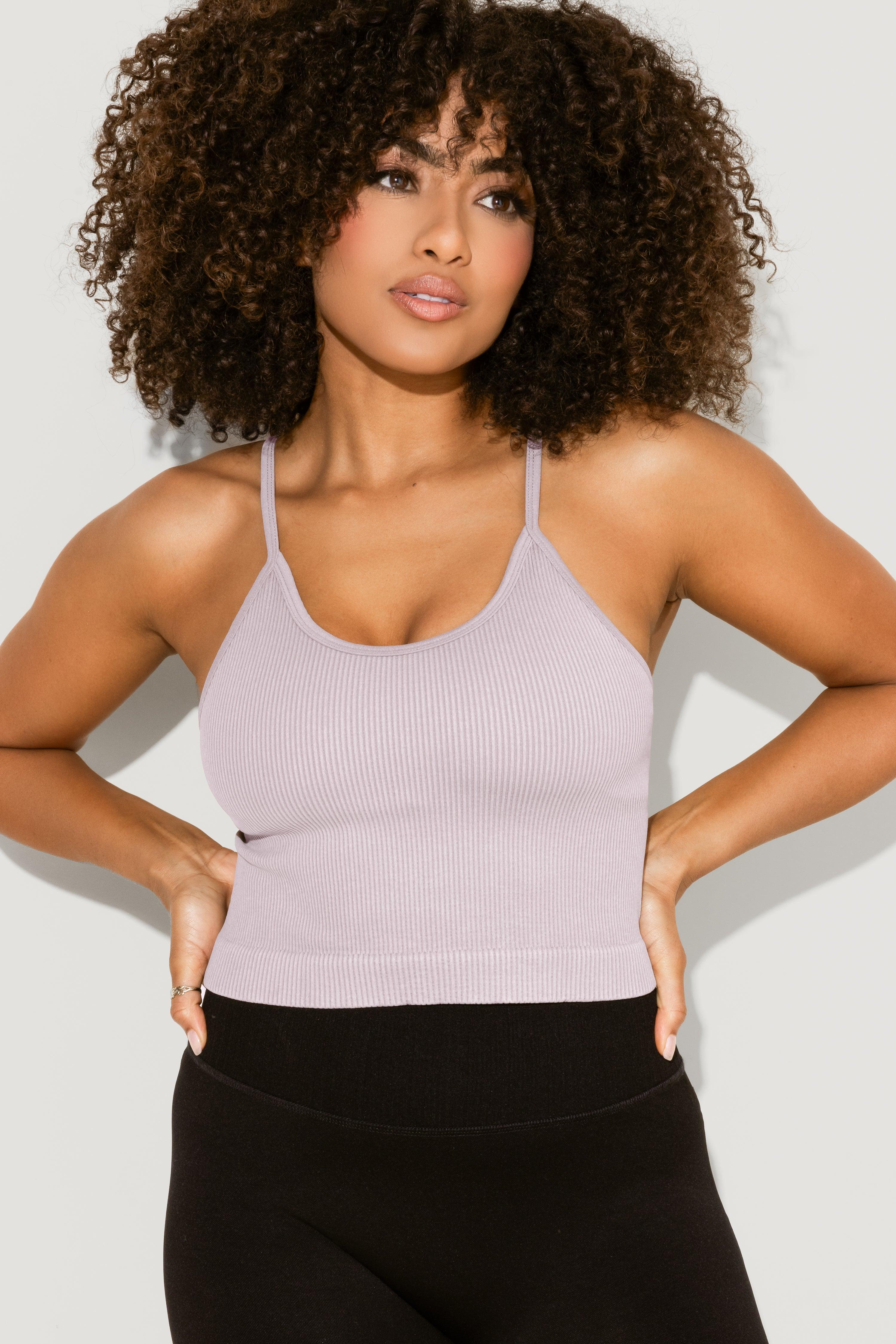 What's the Scoop Seamless Crop Tank - Smoky Lilac product image