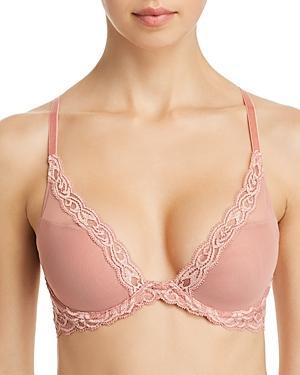 Womens Feathers Lace Contour Underwire Plunge Bra 730023 Product Image