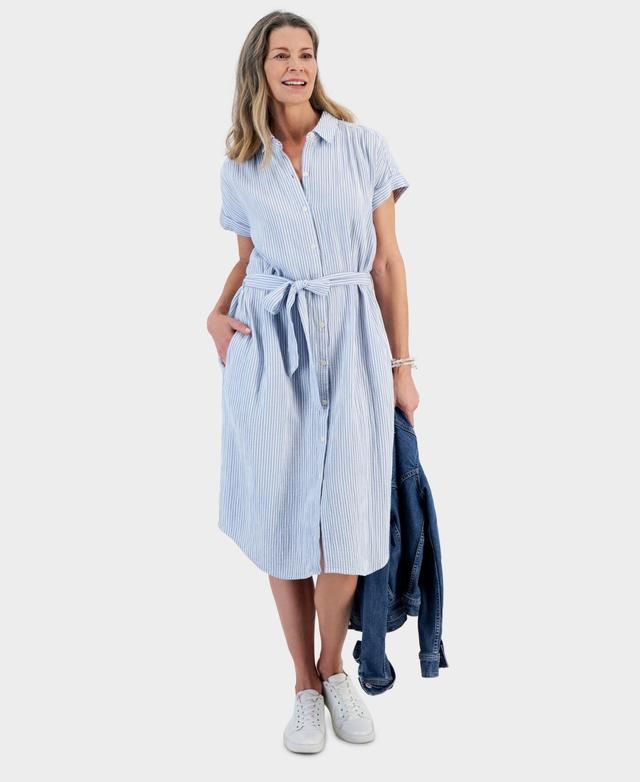 Style & Co Womens Cotton Gauze Short-Sleeve Shirt Dress, Created for Macys Product Image