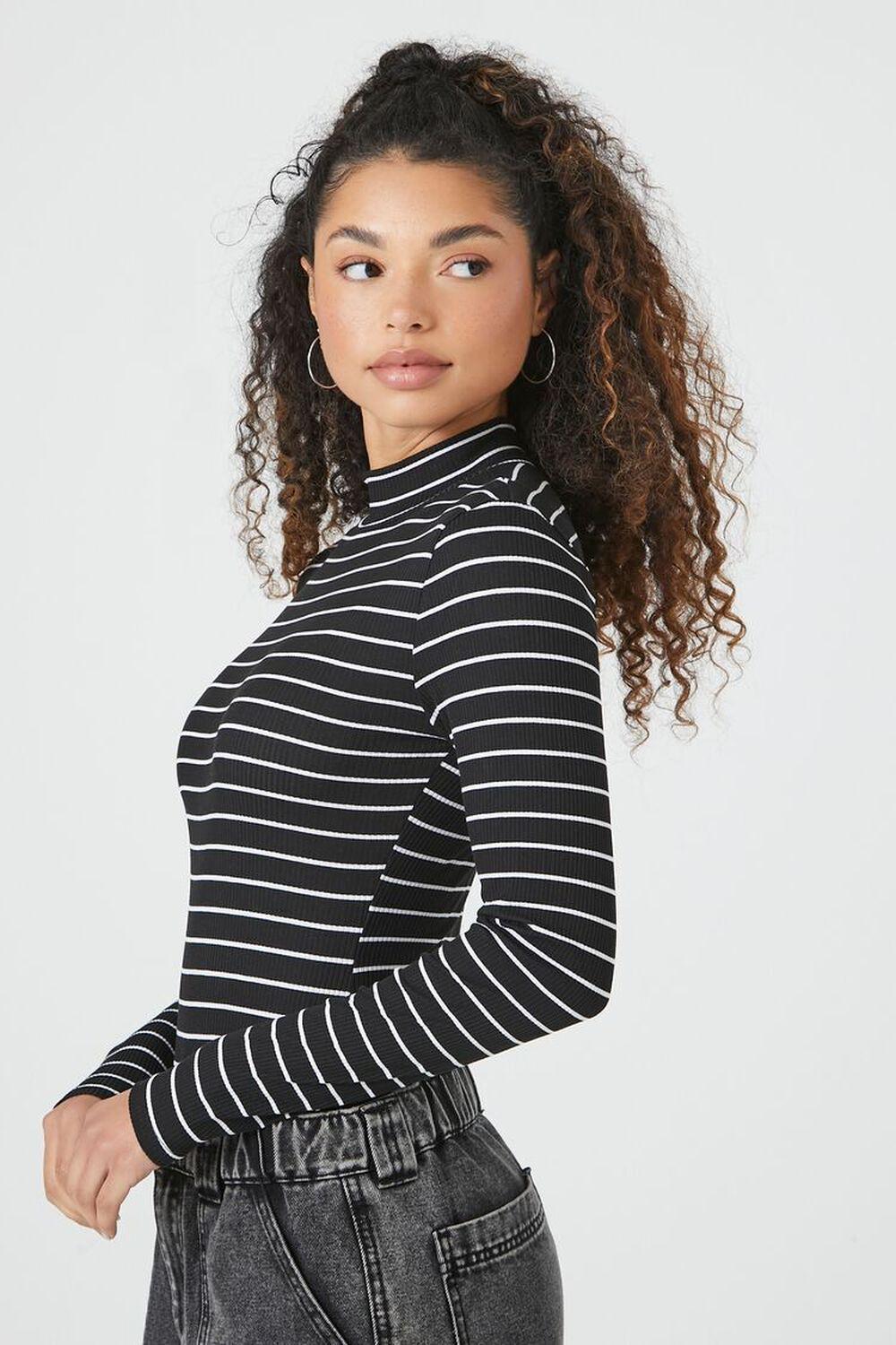 Striped Mock Neck Bodysuit | Forever 21 Product Image