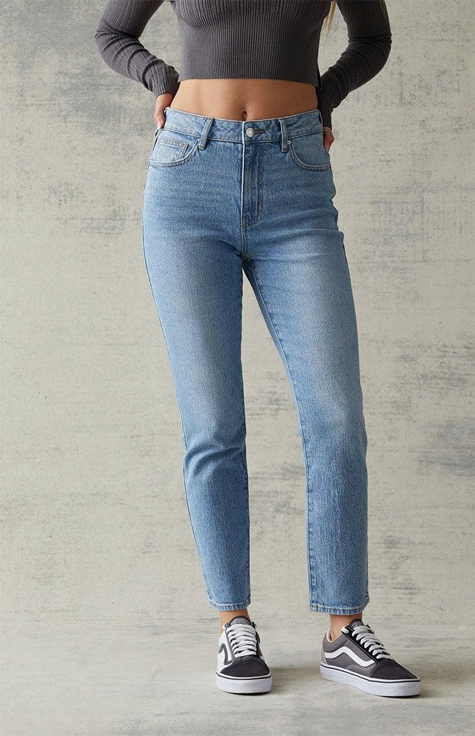 Womens Eco Light Blue Stretch Mom Jeans Product Image