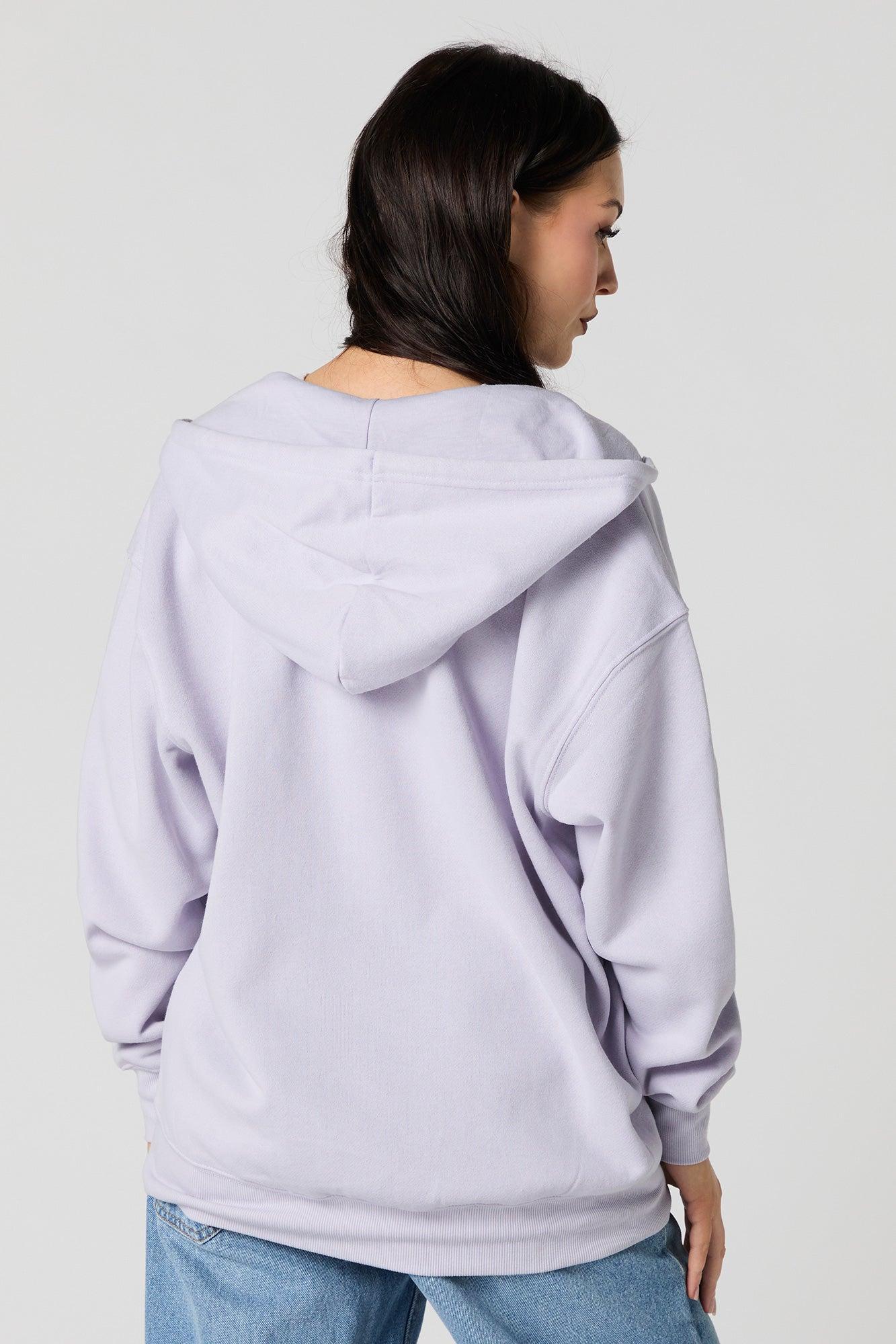 Fleece Oversized Zip-Up Hoodie Female Product Image