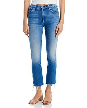 MOTHER The Insider Frayed High Waist Ankle Straight Leg Jeans Product Image