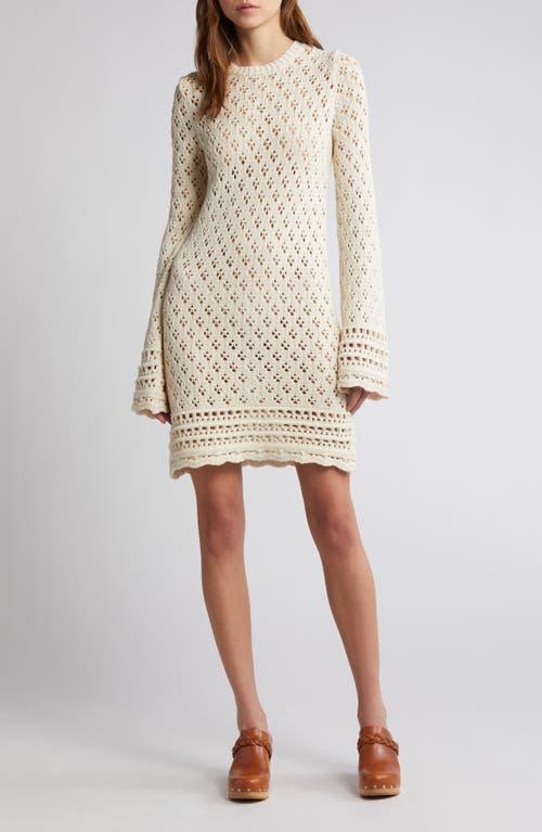 Womens Crochet Long-Sleeve Minidress Product Image