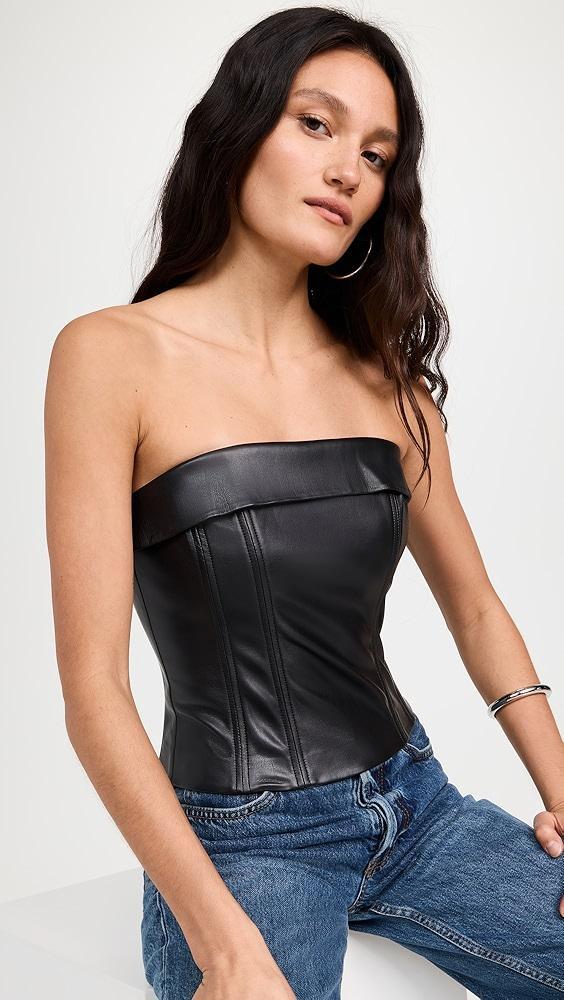 Susana Monaco Faux Leather Corset Tube Top 3" | Shopbop Product Image