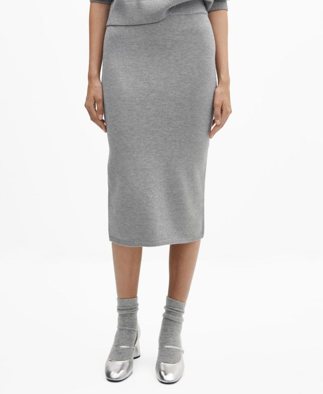 Mango Womens Ribbed Midi Skirt Product Image