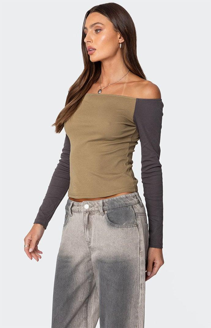 Edikted Women's Contrast Off Shoulder Top Product Image