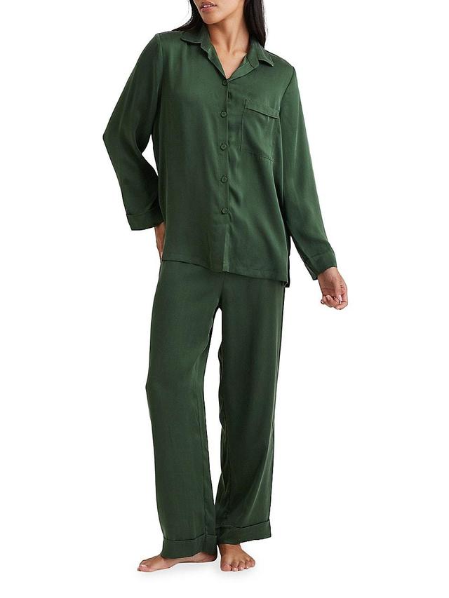 Womens Audrey Silk Long-Sleeve Pajamas Product Image