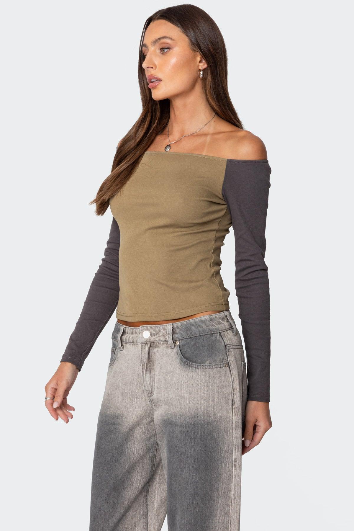 Contrast Off Shoulder Top Product Image