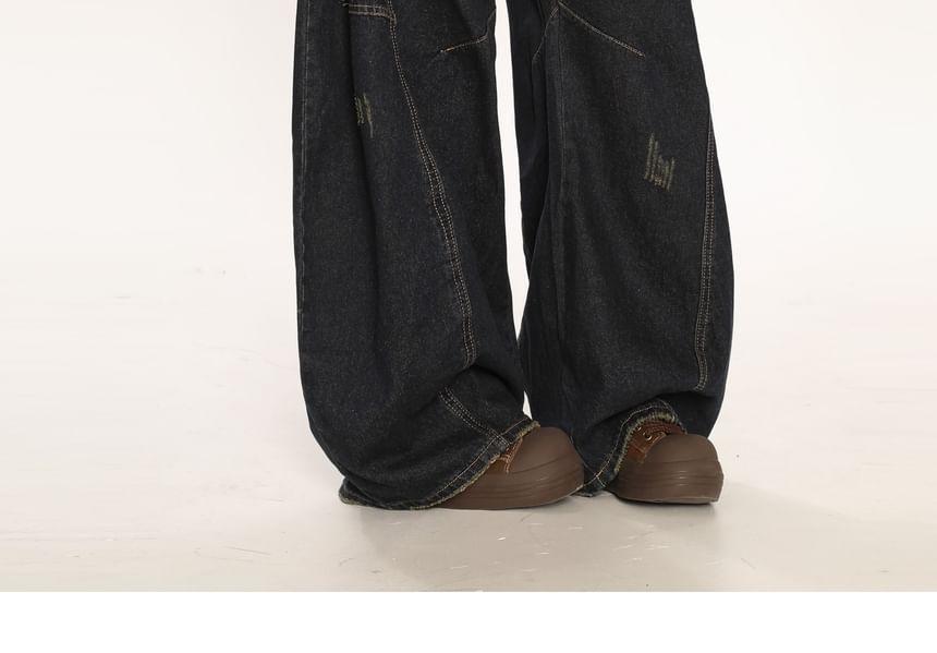 High Rise Chain Print Wide Leg Jeans Product Image