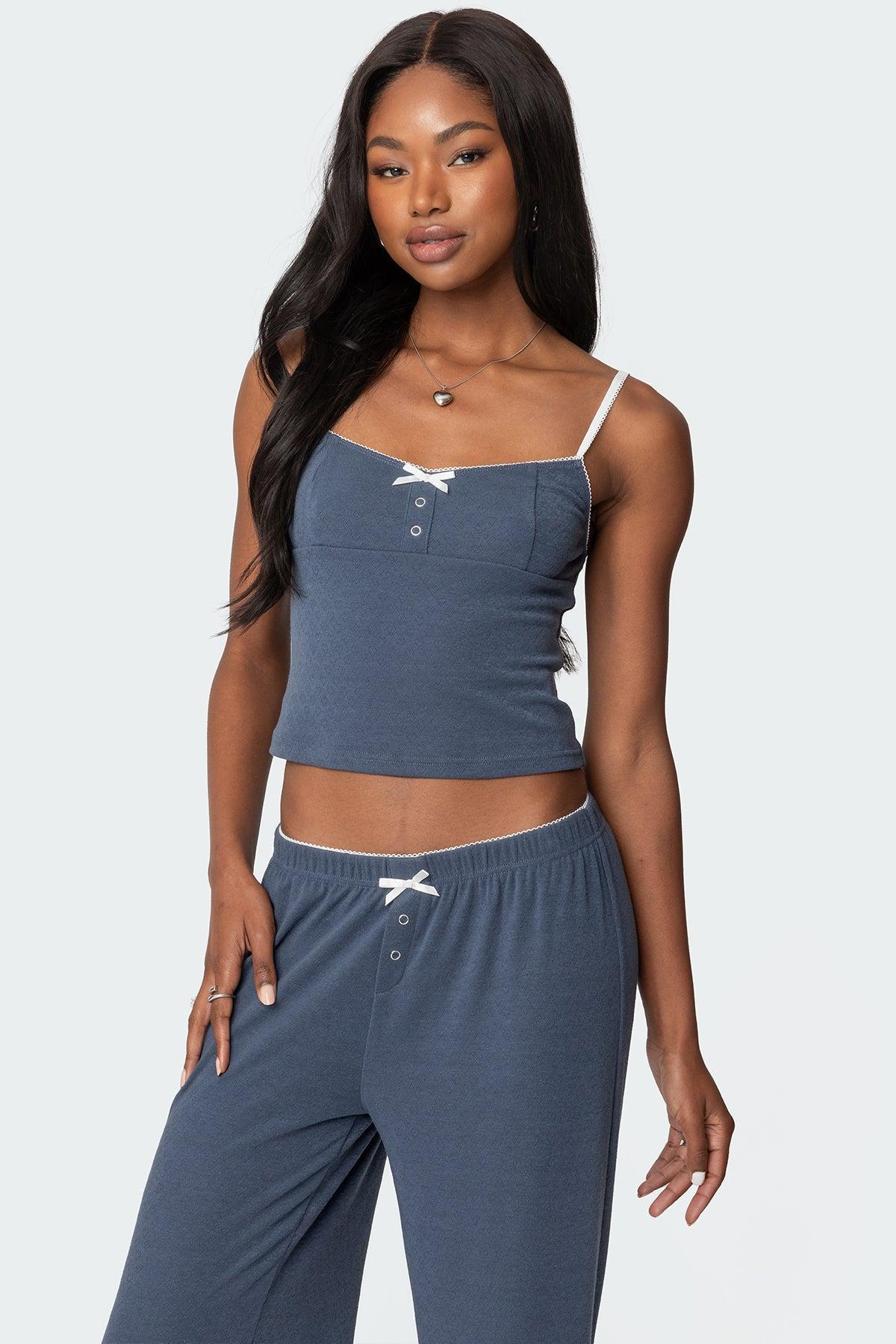 Kleo Pointelle Henley Tank Top Product Image