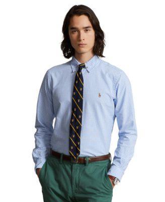 Men's Classic-fit Gingham Oxford Shirt In Blue,green,new Rose Multi Product Image