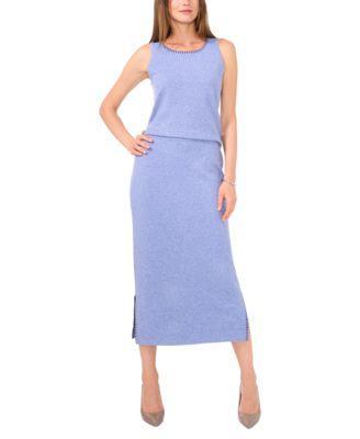 Women's Whipstitched Sleeveless Sweater & Midi Sweater Skirt Product Image