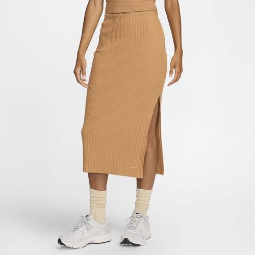 Nike Womens Nike Chill Knit Rib Skirt - Womens Burnt Sunrise/Burnt Sunrise product image