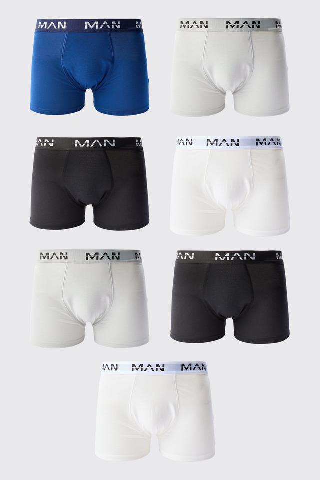 Mens Multi 7 Pack Mixed Colour Man Trunks, Multi Product Image