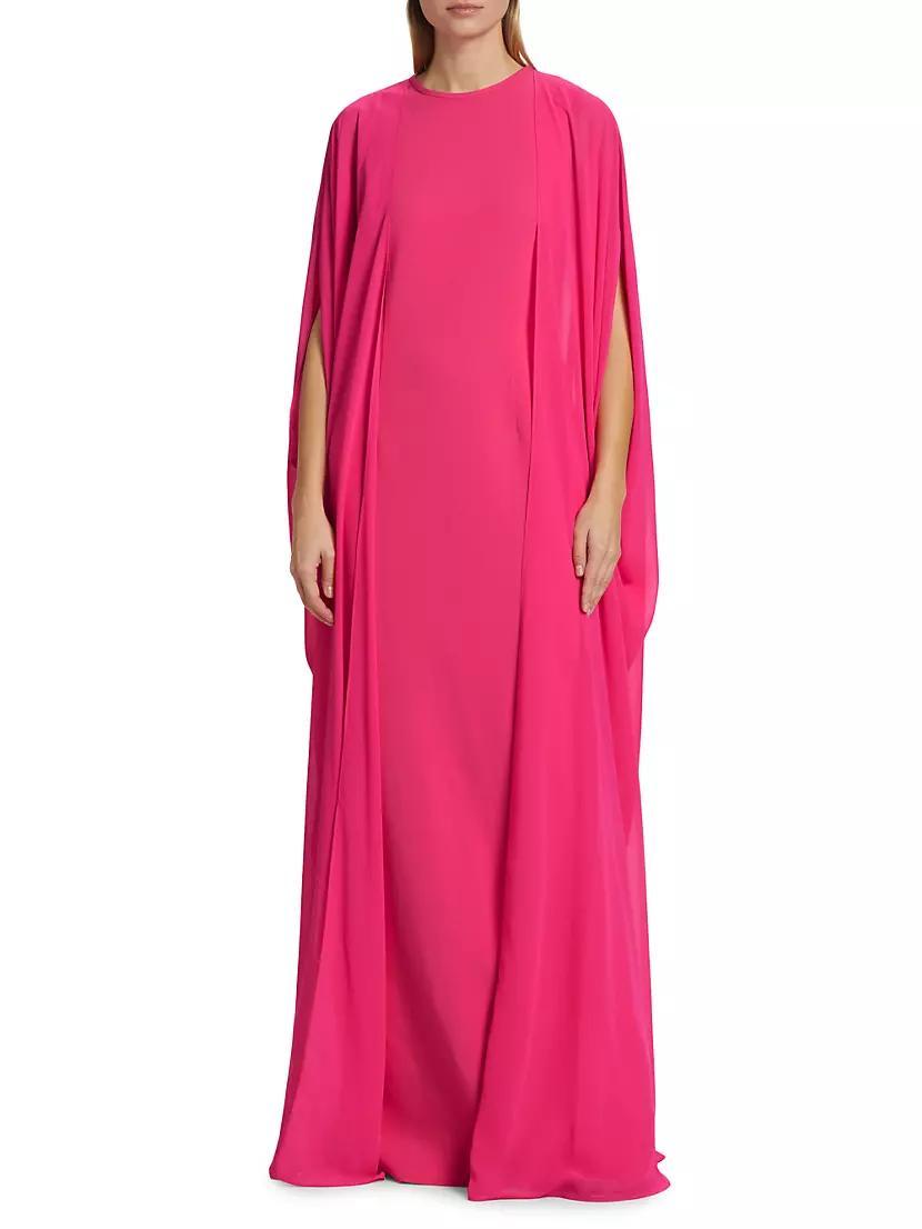 Crepe Chiffon Overlay Cape Gown Product Image