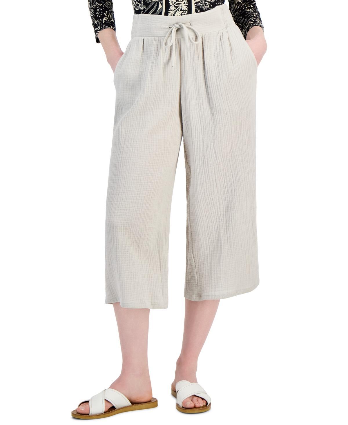 Jm Collection Womens Gauze Cropped Pull-On Pants, Created for Macys Product Image