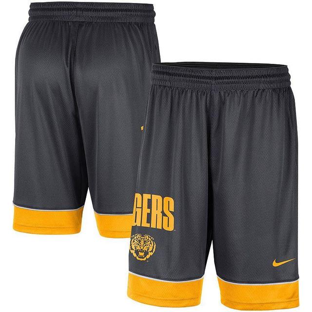 Mens Nike Charcoal/Gold LSU Tigers Fast Break Shorts Product Image