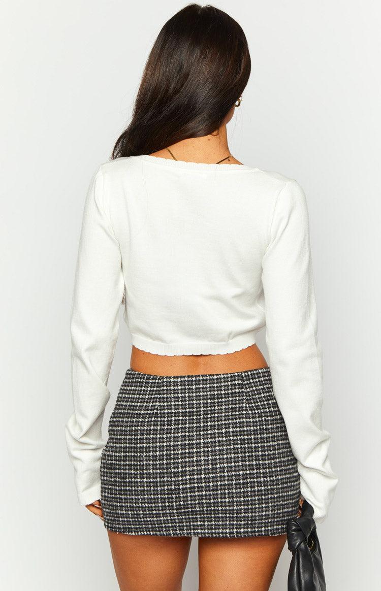 Twilight Grey Plaid Mini Skirt Product Image