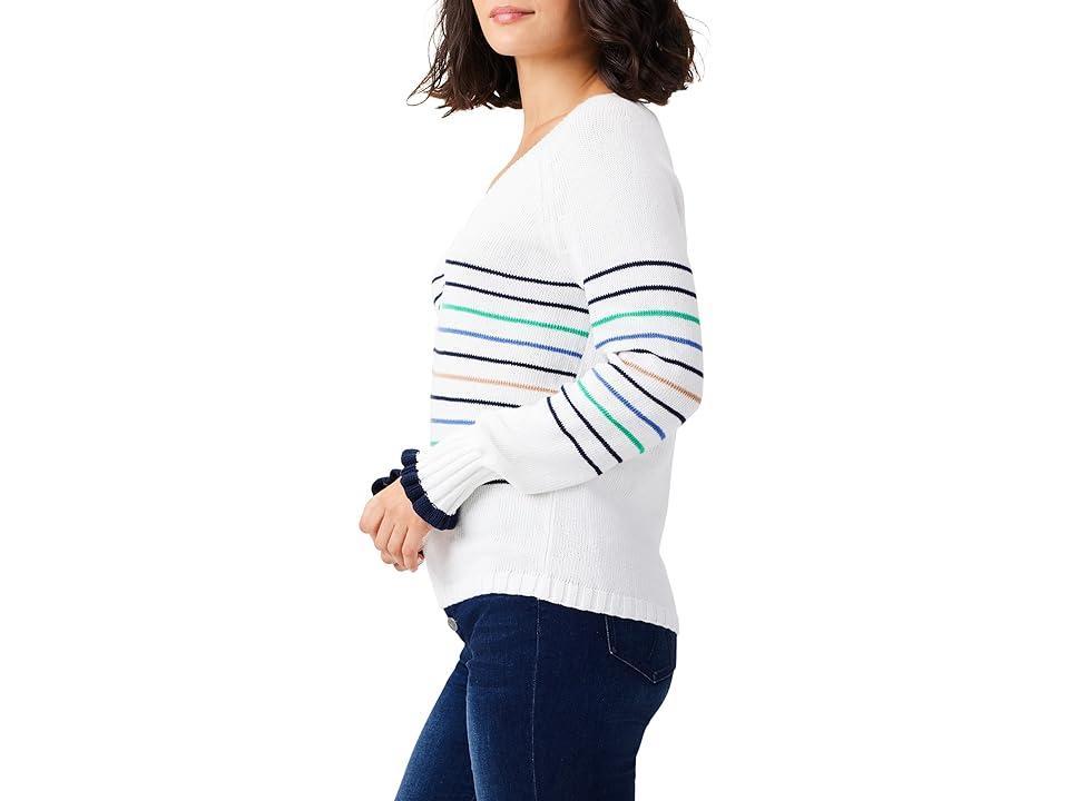 NIC+ZOE Maritime Stripe Sweater (Cream Multi 1) Women's Sweater Product Image