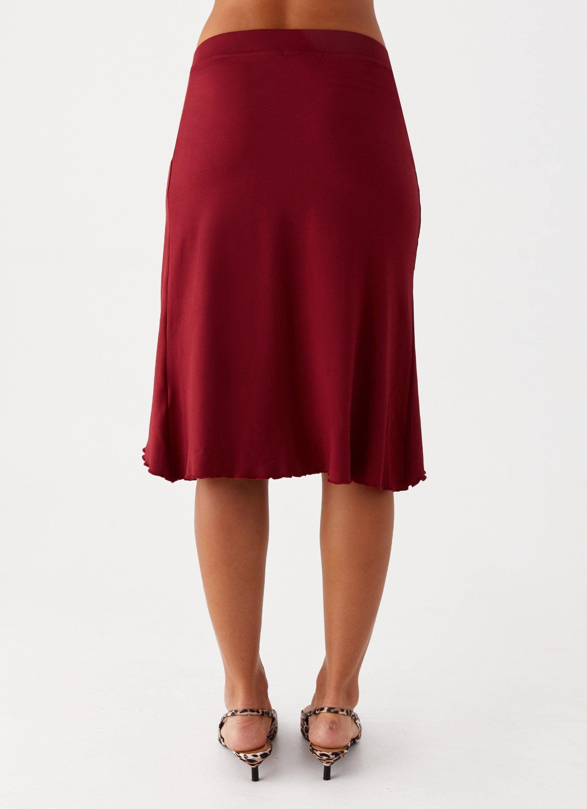 She's A Lady Midi Skirt - Red Product Image