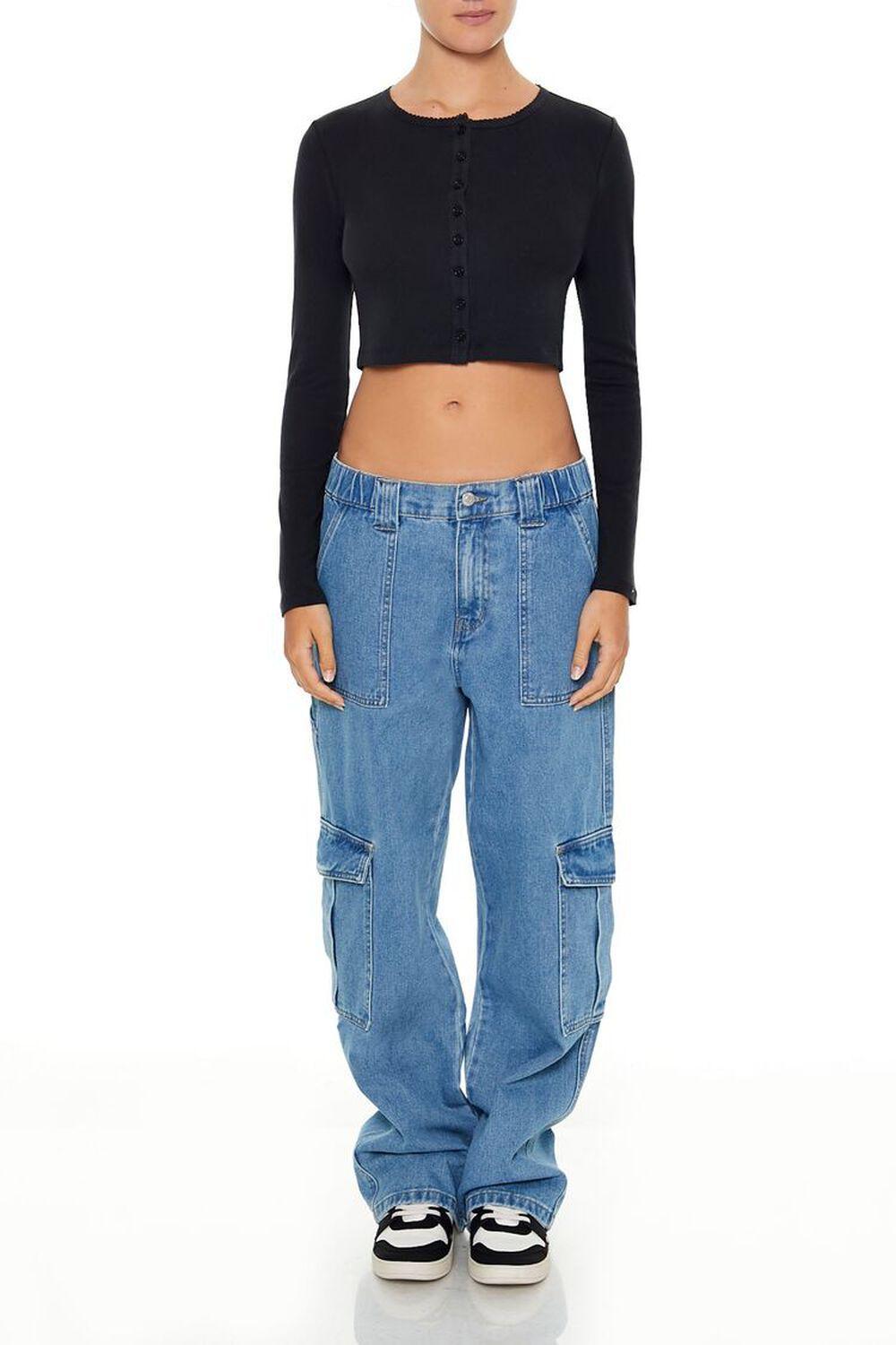 Pointelle Knit Cropped Sweater | Forever 21 Product Image