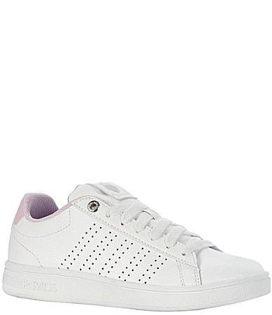 K-Swiss Base Court Womens Sneakers White Purple Snow Gray Product Image