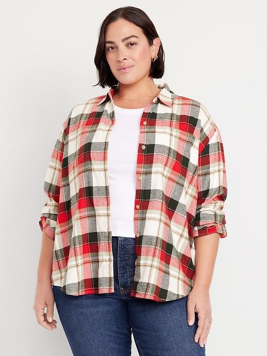 Flannel Boyfriend Button-Down Shirt Product Image