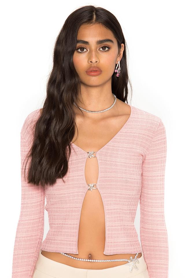 Annabella Knit Cardigan (Pink) Product Image