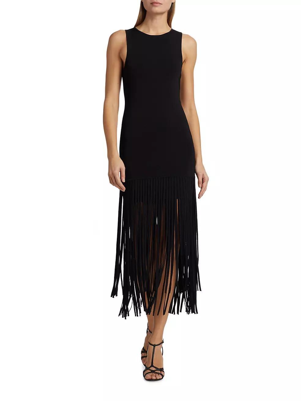 Margaux Fringe Midi Sheath Dress Product Image