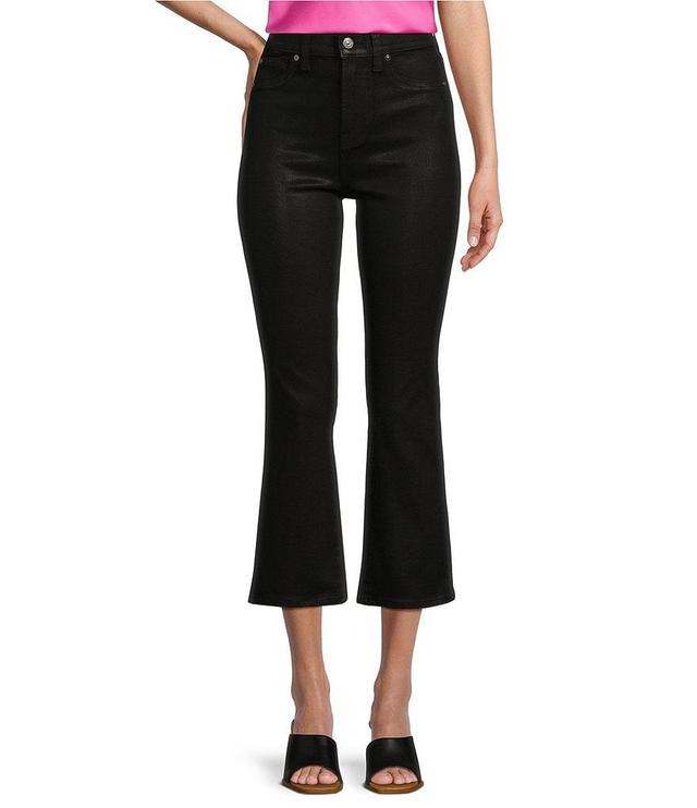 7 for all mankind Slim High Rise Coated Cropped Flared Jeans Product Image